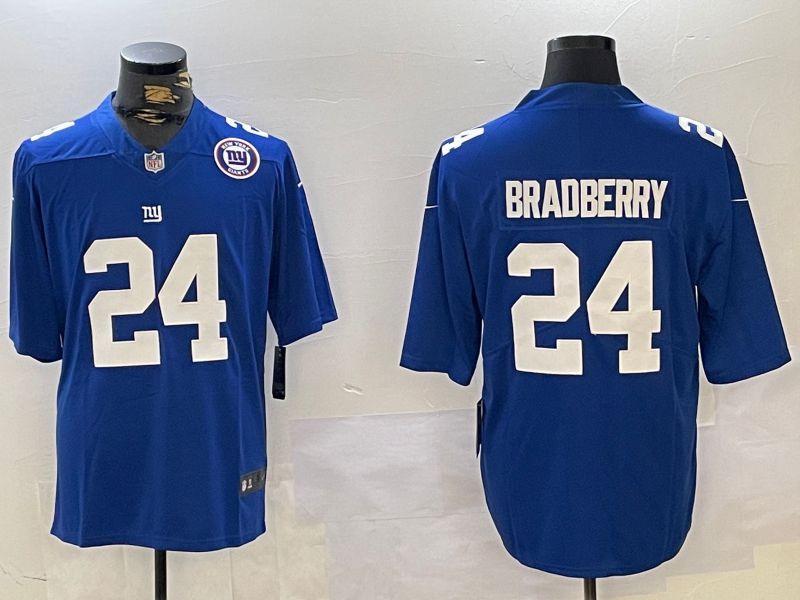 Men New York Giants #24 Bradberry Blue 2024 Nike Vapor Limited NFL Jersey style 3->new york giants->NFL Jersey